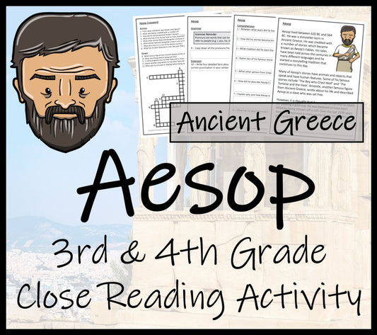 Aesop Close Reading Comprehension Activity | 3rd Grade & 4th Grade