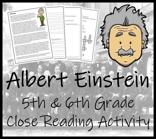 Albert Einstein Close Reading Comprehension Activity | 5th Grade & 6th Grade
