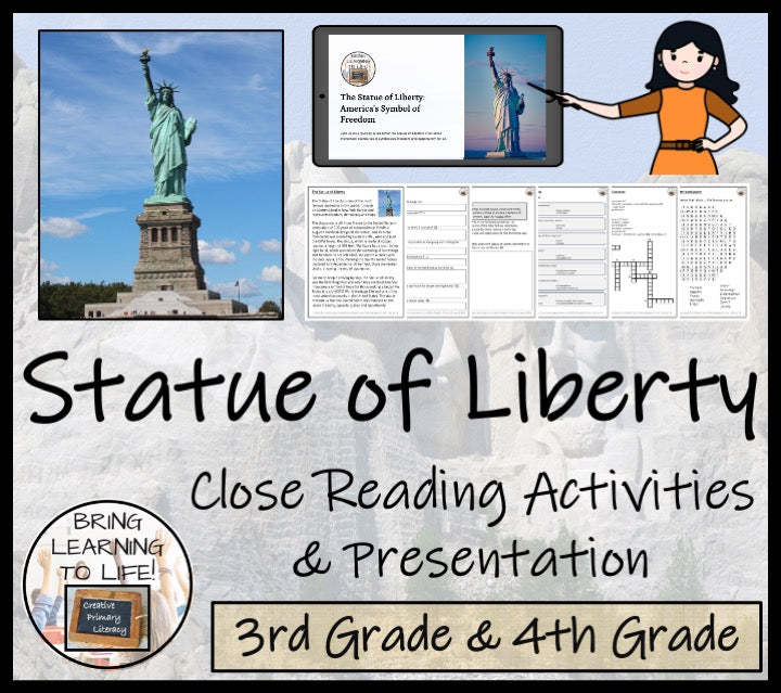 Statue of Liberty Close Reading Comprehension Activities | 3rd Grade & 4th Grade