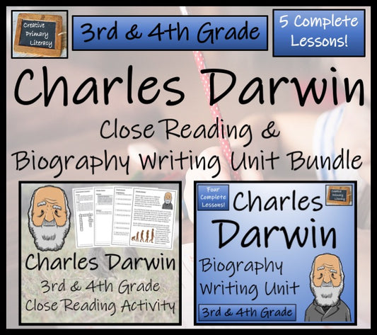 Charles Darwin Close Reading & Biography Bundle | 3rd Grade & 4th Grade
