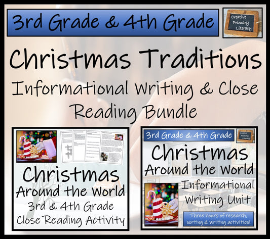 Christmas Around the World Close Reading & Writing Bundle 3rd & 4th Grade