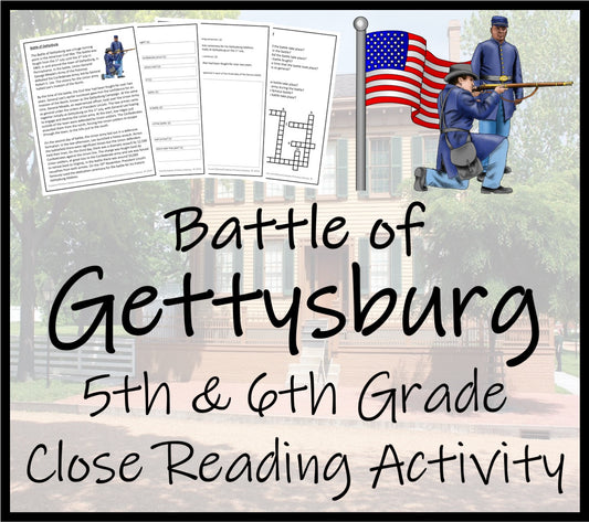 Battle of Gettysburg Close Reading Comprehension Activity | 5th & 6th Grade