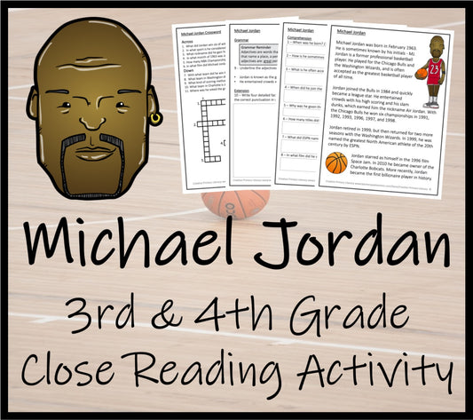 Michael Jordan Close Reading Comprehension Activity | 3rd Grade & 4th Grade