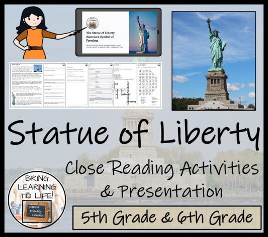Statue of Liberty Close Reading Comprehension Activities | 5th Grade & 6th Grade