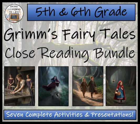 Grimm's Fairy Tales Reading Comprehension Bundle | 5th Grade & 6th Grade