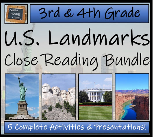 U.S. Landmarks Close Reading Comprehension Bundle | 3rd Grade & 4th Grade