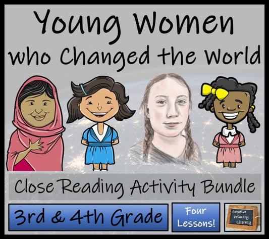 Young Women Who Changed the World Close Reading Bundle | 3rd Grade & 4th Grade
