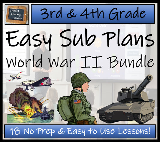 Emergency Sub Plans | World War II Bundle | 3rd Grade & 4th Grade