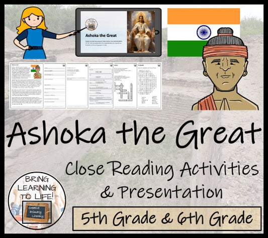 Ashoka the Great Close Reading Comprehension Activity | 5th Grade & 6th Grade