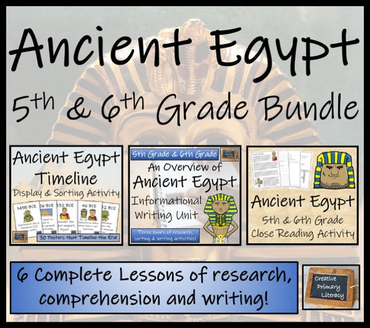 Ancient Egypt Display Sorting Close Reading & Writing Bundle 5th & 6th Grade