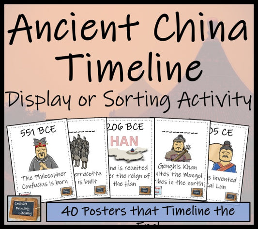 Ancient China Timeline Display Research and Sorting Activity