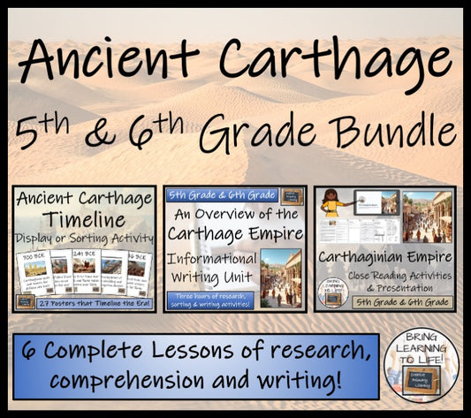 Ancient Carthage | Close Reading, Writing & Timeline Bundle | 5th–6th Grade