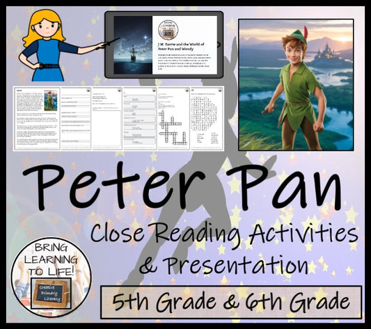 Peter Pan Fiction Reading Comprehension | 5th Grade & 6th Grade