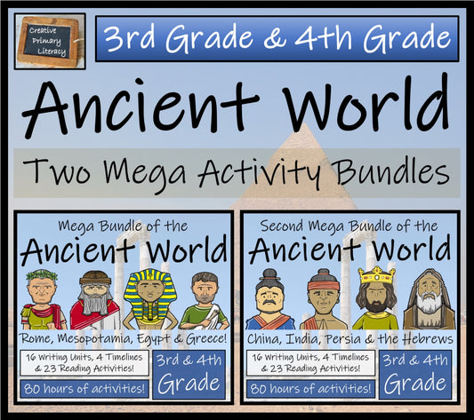 Ancient History Mega Bundles 1 & 2 | 3rd & 4th Grade | 160 hours of Activities