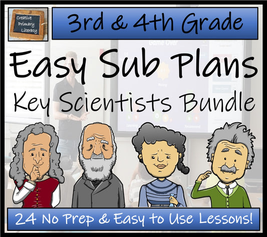 Emergency Sub Plans | Famous Scientists Bundle | 3rd Grade & 4th Grade