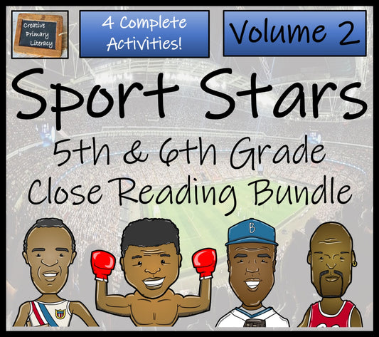 Sport Stars Volume 2 Close Reading Comprehension Bundle | 5th Grade & 6th Grade