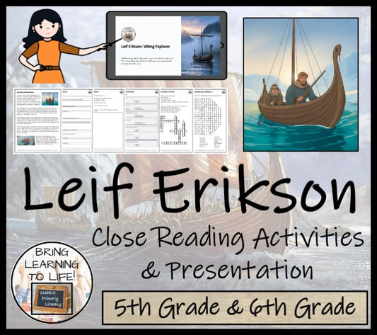 Leif Erikson Close Reading Comprehension Activities | 5th Grade & 6th Grade