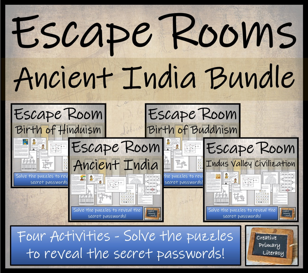 Ancient India Escape Room Activity Bundle | 5th Grade & 6th Grade