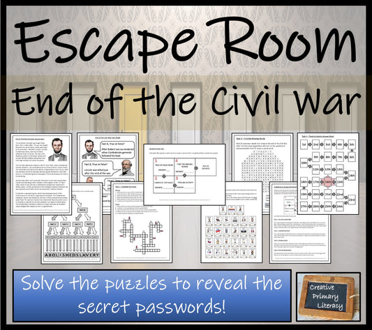 End of the Civil War & Lincoln Assassination Escape Room Activity