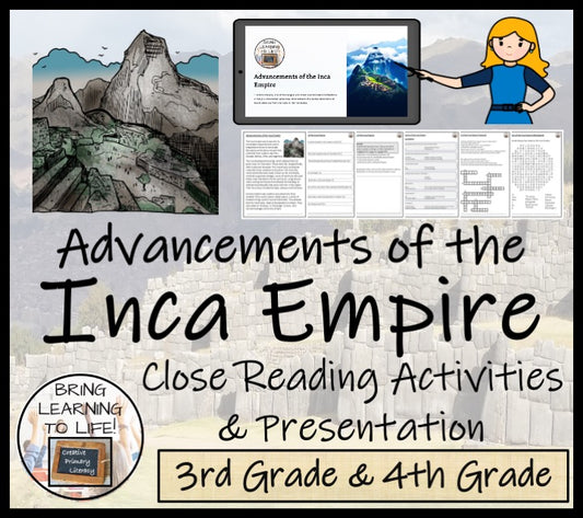 Advancements of Inca Empire Reading Comprehension Activities | 3rd & 4th Grade