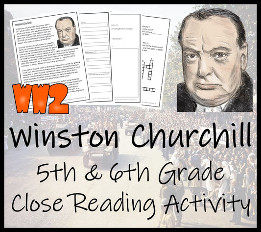 Winston Churchill Close Reading Comprehension Activity | 5th Grade & 6th Grade