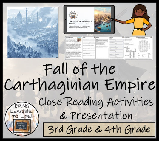 Fall of Carthaginian Empire Reading Comprehension Activities | 3rd & 4th Grade