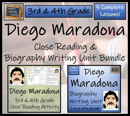 Diego Maradona Close Reading & Biography Bundle | 3rd Grade & 4th Grade