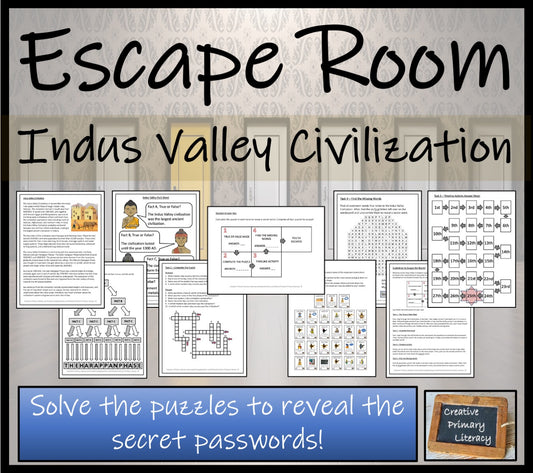Indus Valley Civilization Escape Room Activity