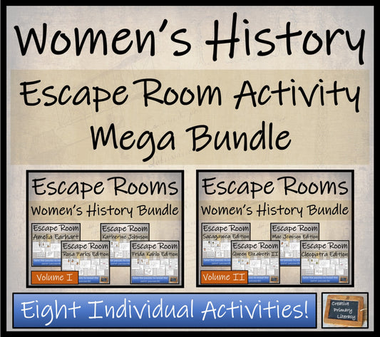 Womens History Escape Room Activity Mega Bundle | 5th Grade & 6th Grade