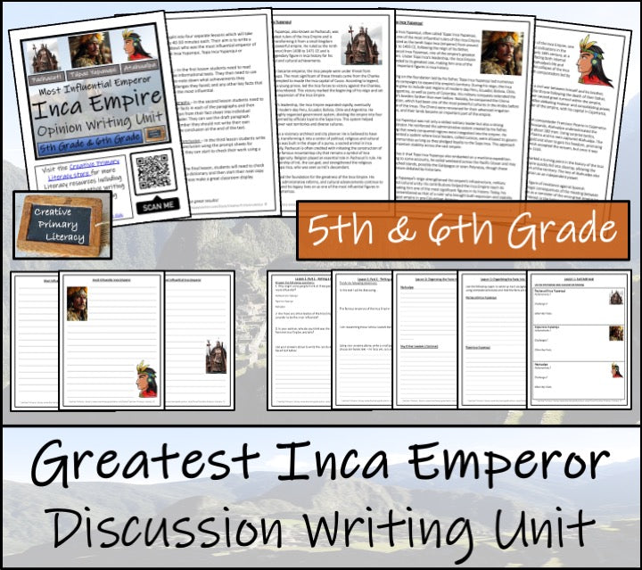 Most Influential Emperor of Inca Empire Opinion Writing Unit | 5th & 6th Grade