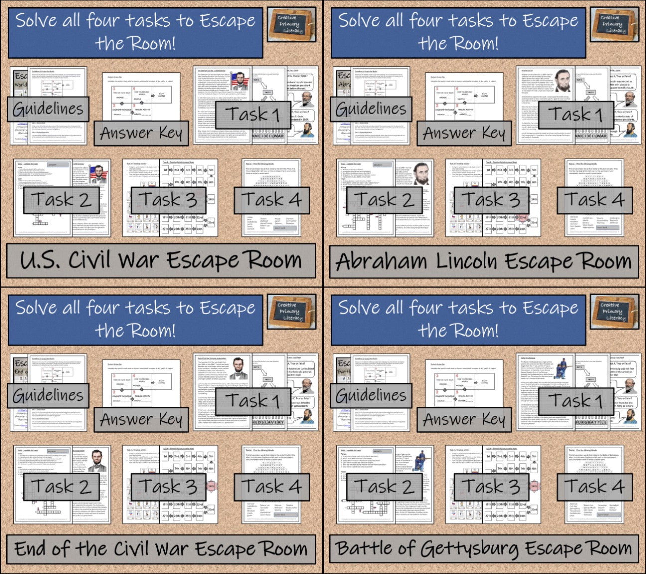 American Civil War Escape Room Activity Bundle | 5th Grade & 6th Grade