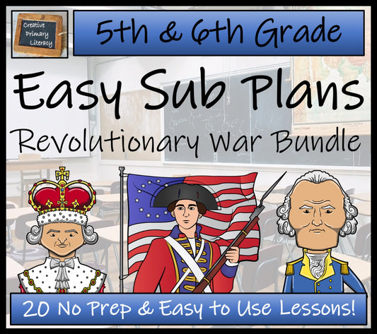 Emergency Sub Plans | American Revolutionary War Bundle | 5th Grade & 6th Grade