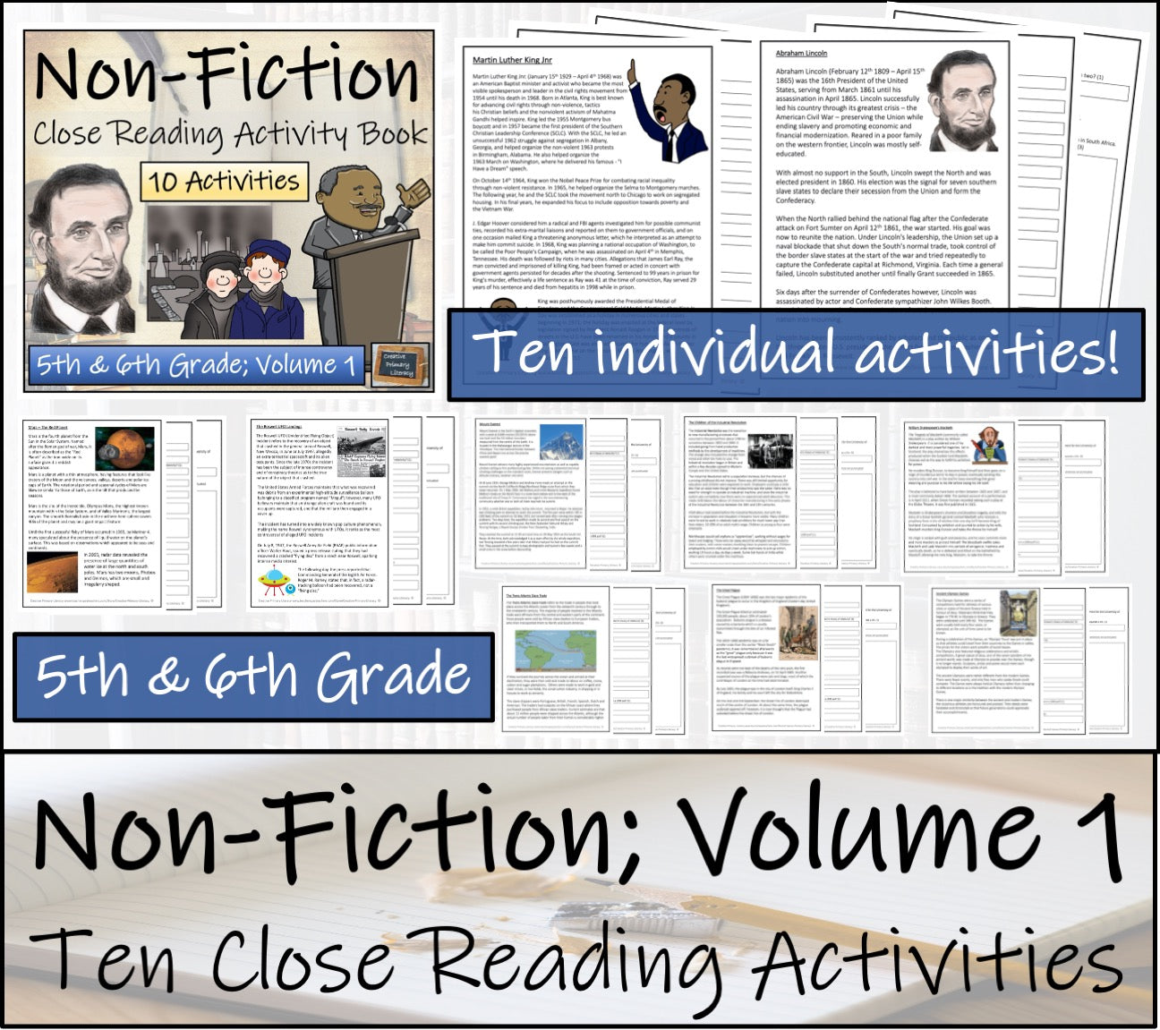 Two Non-Fiction Close Reading Comprehension Books | 5th Grade & 6th Grade