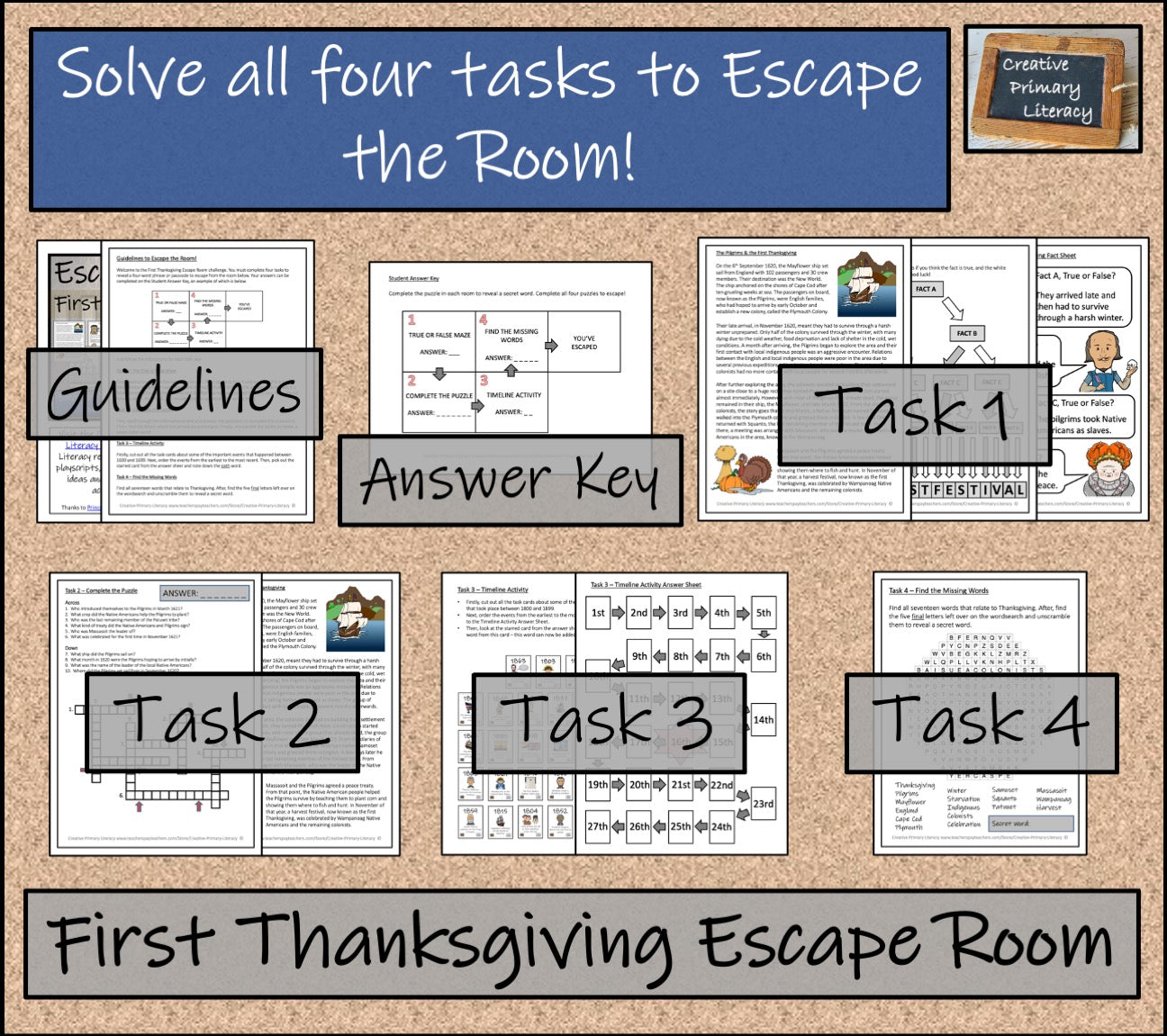 First Thanksgiving Escape Room Activity