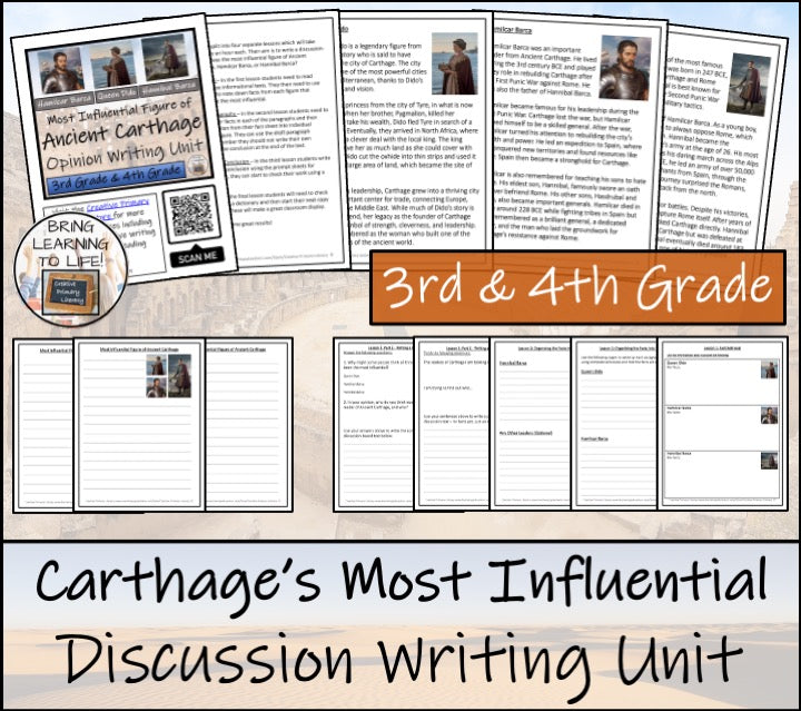 Most Influential of Ancient Carthage Opinion Writing Unit | 3rd & 4th Grade