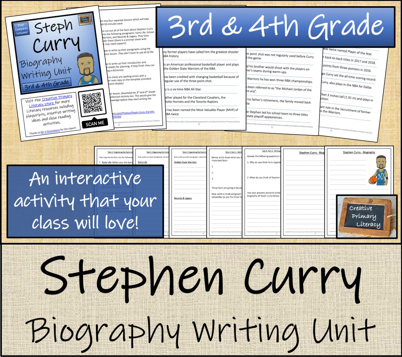 Stephen Curry Biography Writing Unit | 3rd Grade & 4th Grade