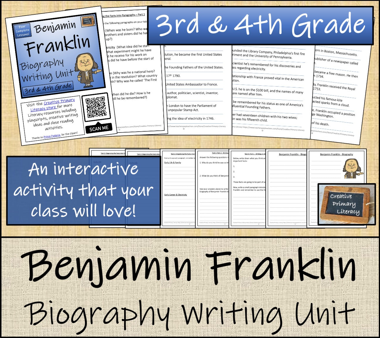 Benjamin Franklin Biography Writing Unit | 3rd Grade & 4th Grade