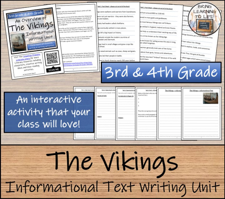 The Vikings Informational Writing Unit | 3rd Grade & 4th Grade