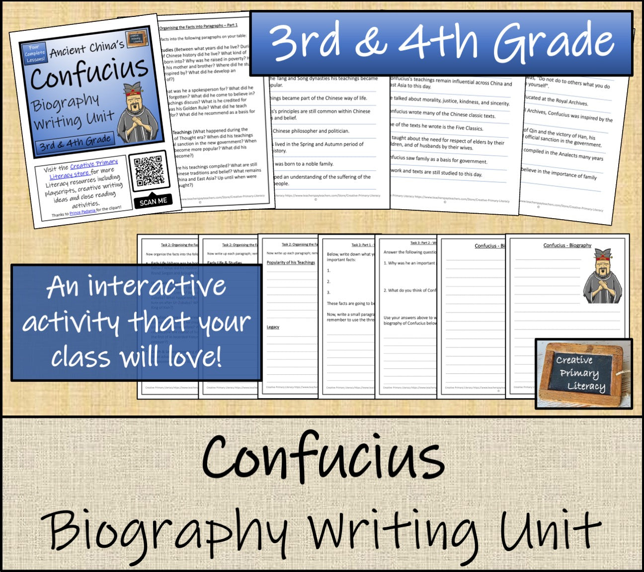 Confucius Biography Writing Unit | 3rd Grade & 4th Grade