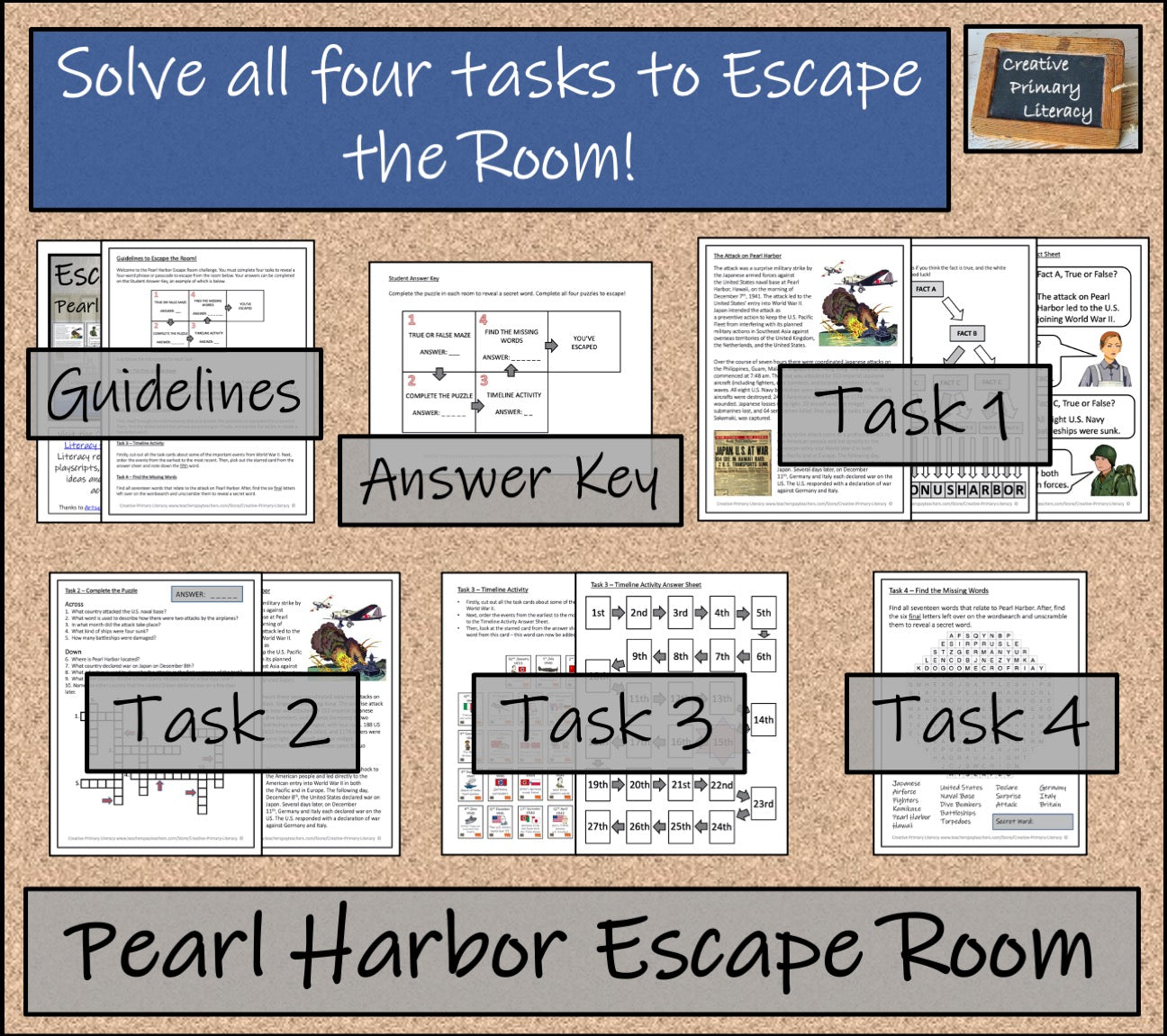 Attack on Pearl Harbor Escape Room Activity