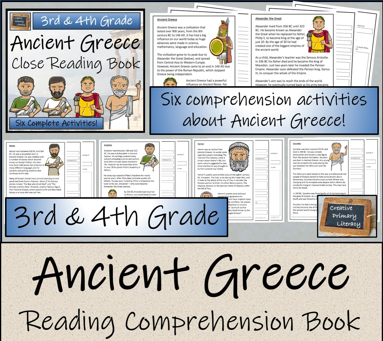 Ancient Greece Close Reading Comprehension Book | 3rd Grade & 4th Grade