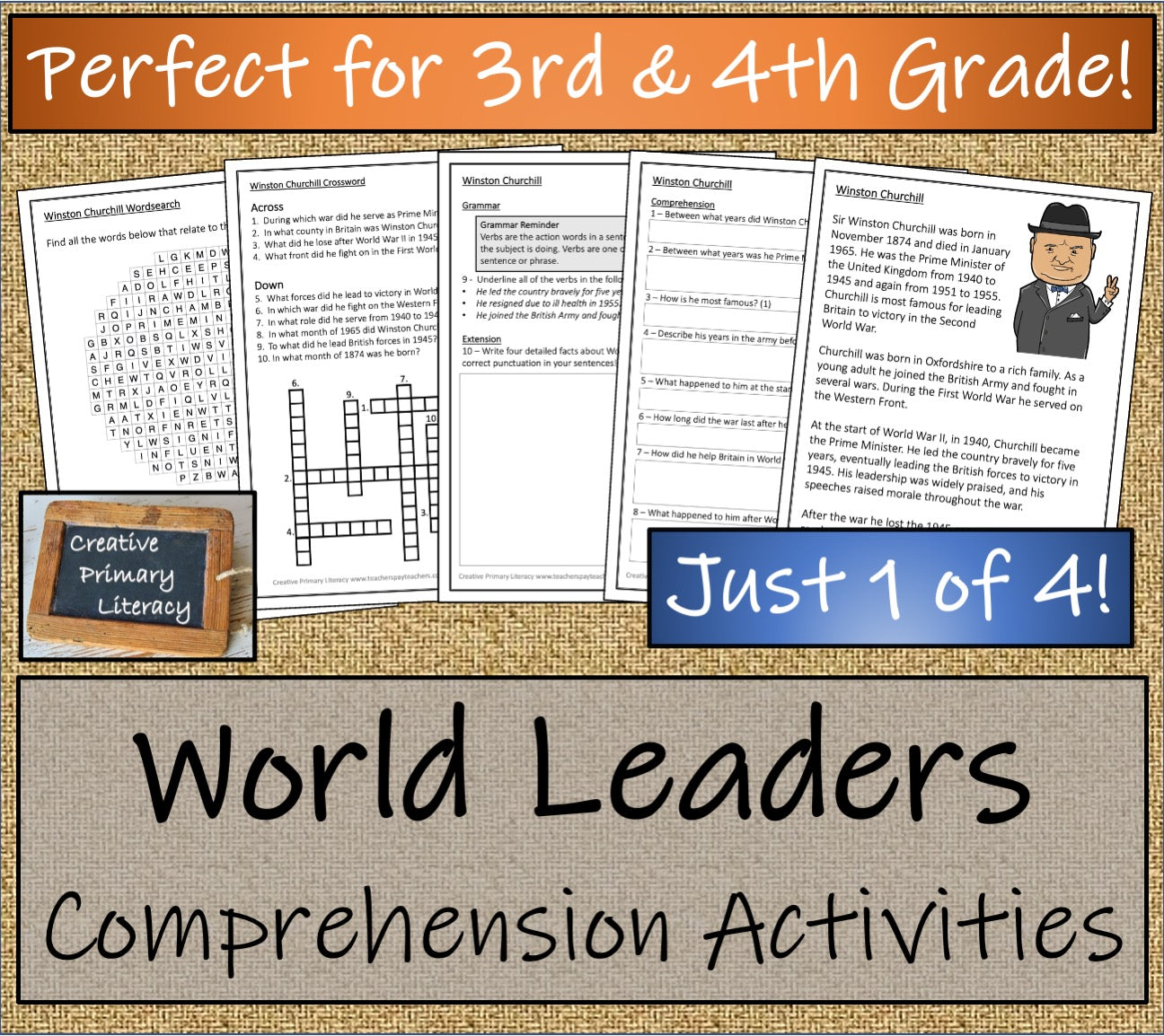 Inspirational World Leaders Biography & Close Reading Bundle | 3rd & 4th Grade