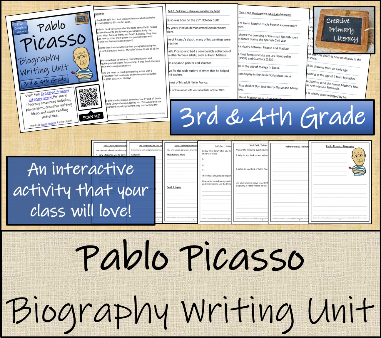 Pablo Picasso Biography Writing Unit | 3rd–4th Grade | Art History