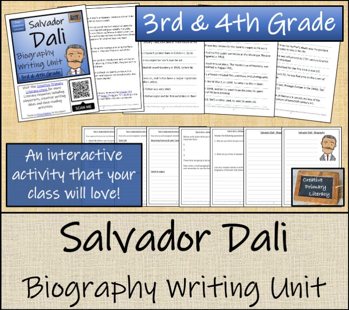 Salvador Dalí Biography Writing Unit | 3rd–4th Grade | Art History