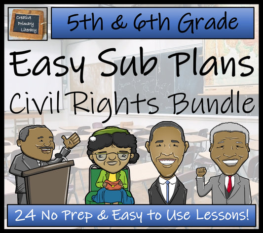 Emergency Sub Plans | Civil Rights Bundle | 5th Grade & 6th Grade
