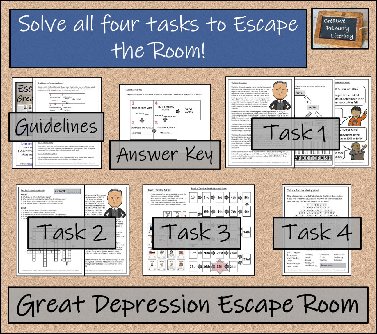 The Great Depression Escape Room Activity