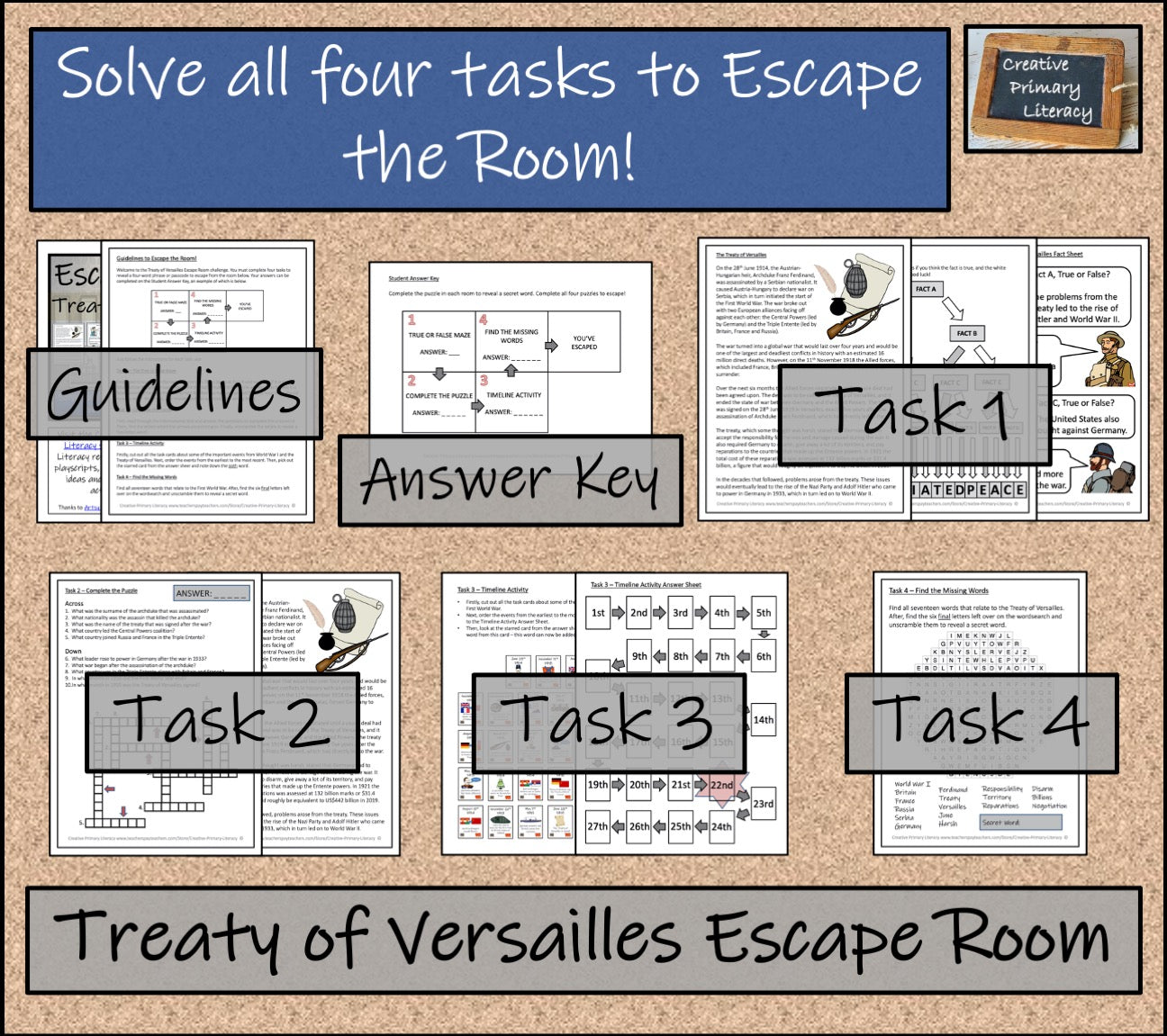 Treaty of Versailles Escape Room Activity