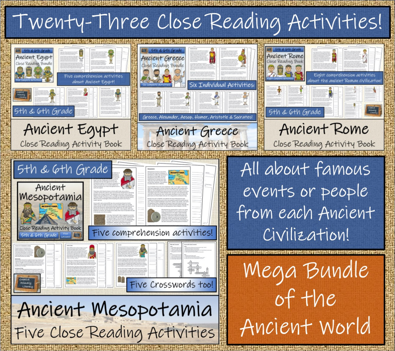 Ancient History Mega Bundle | 5th & 6th Grade | 80 hours of Activities