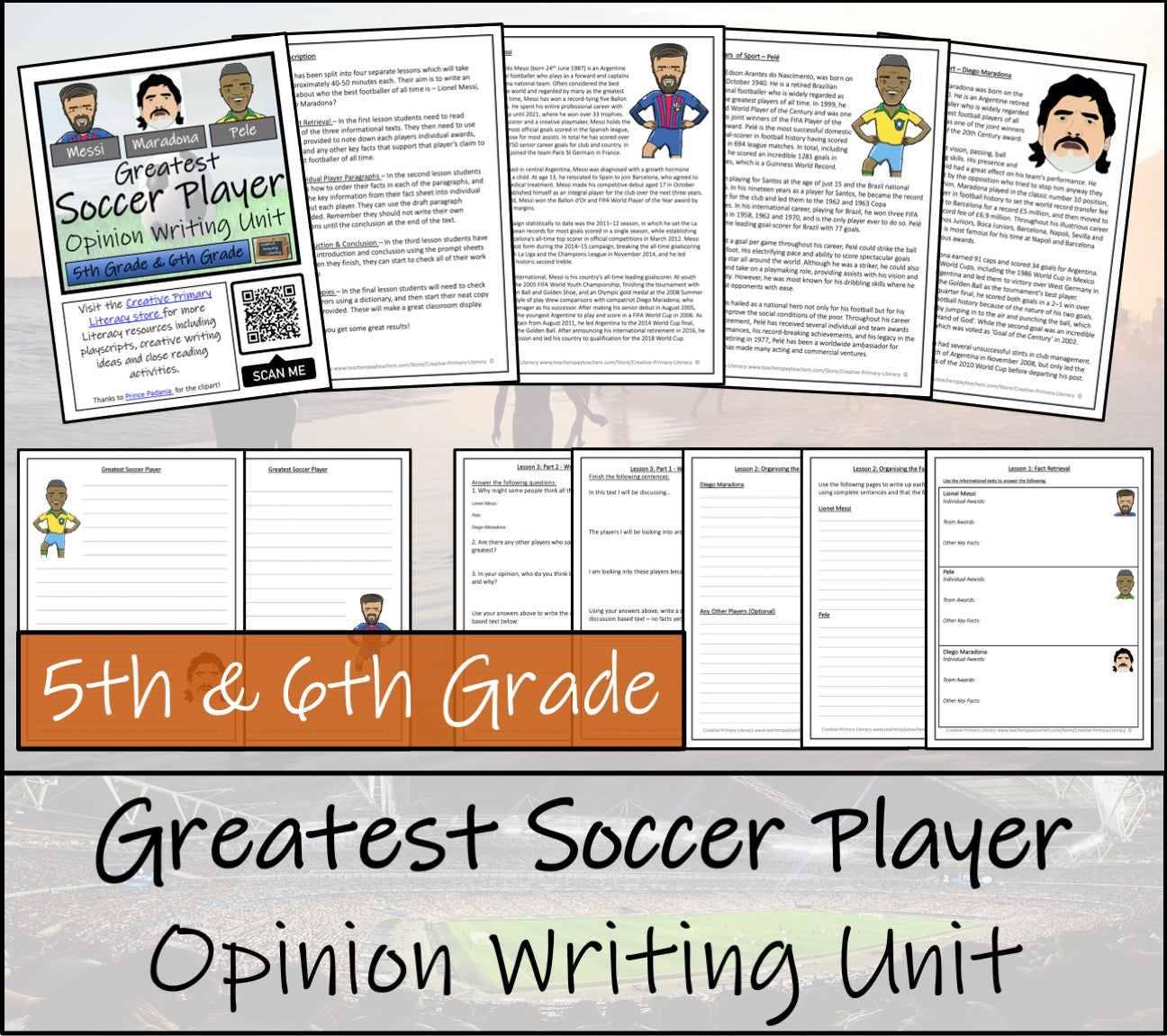 Greatest Soccer Player Opinion Writing Unit | 5th Grade & 6th Grade