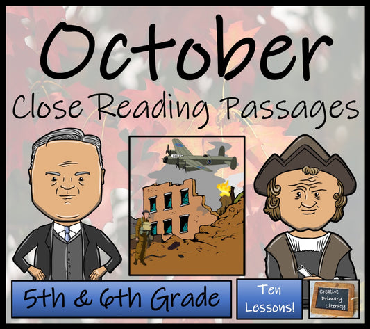 October Close Reading Comprehension Passages | 5th Grade & 6th Grade